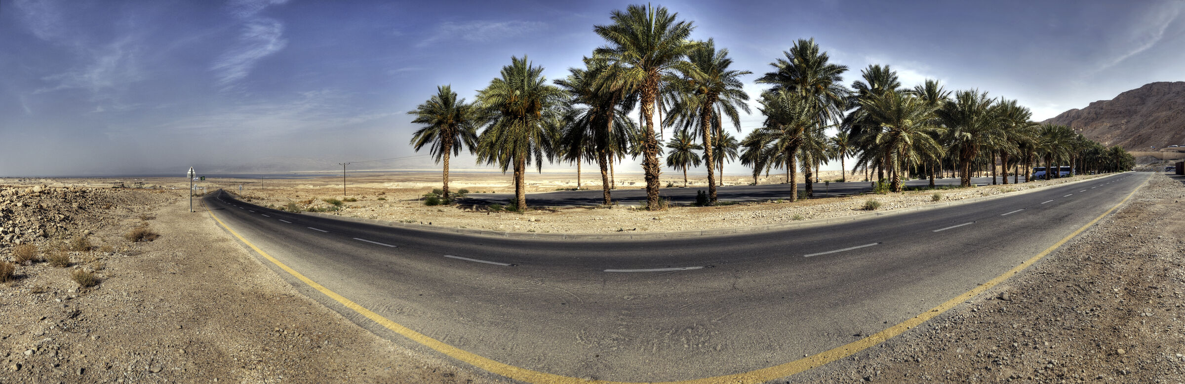 israel- totes meer - masada - teilpanorama 180 °