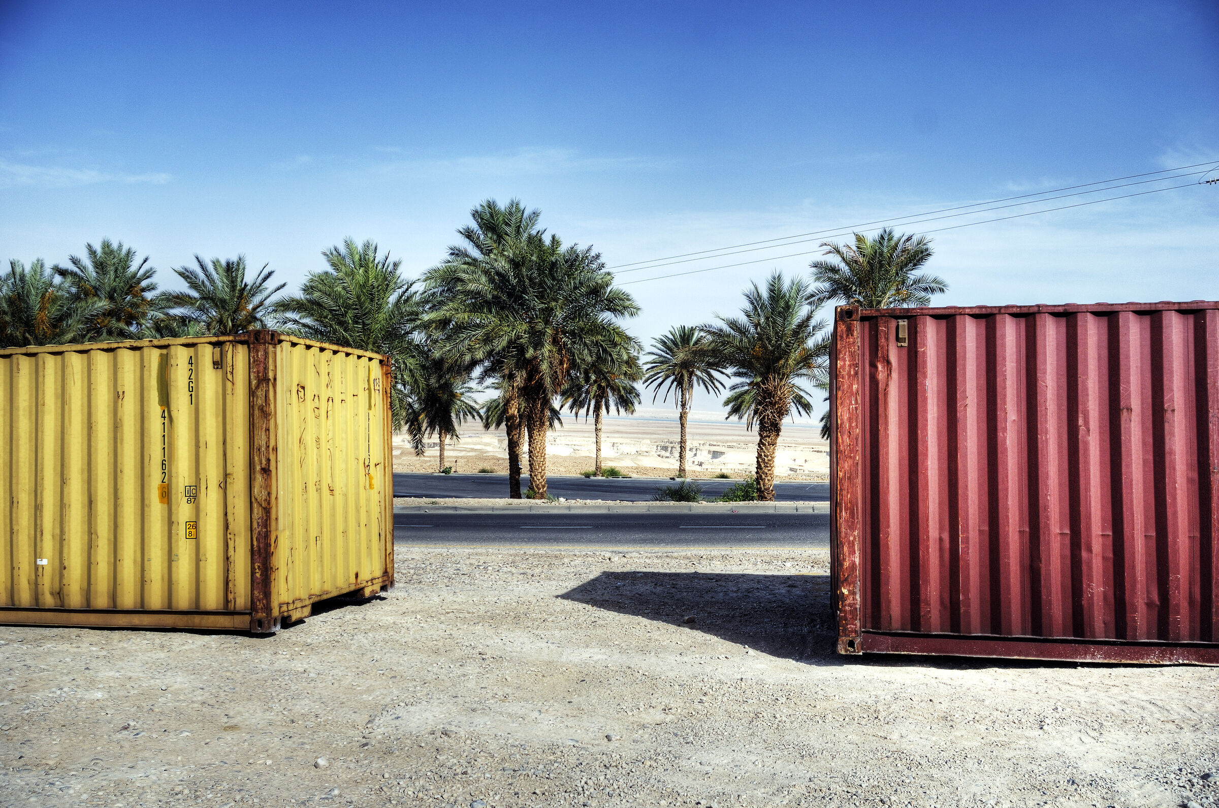 israel- totes meer - masada - gelb/rot