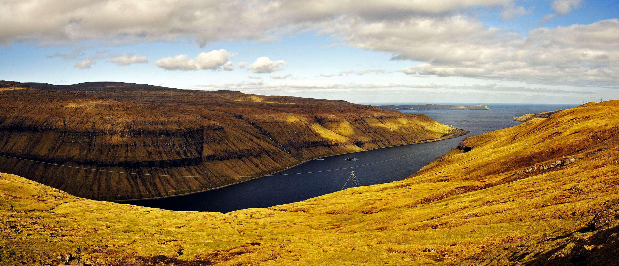 färöer inseln - auf streymoy - kaldbaksfjord teilpanorama