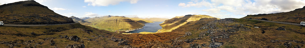 färöer inseln - auf streymoy - oberhalb kollefjord 360° panor