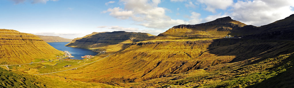 färöer inseln - auf streymoy - kollefjord teilpanorama 2