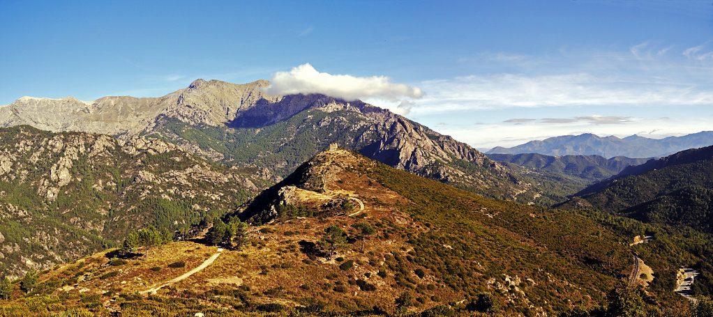 korsika  - vivario –  fort de pascoilo -  teilpanorama