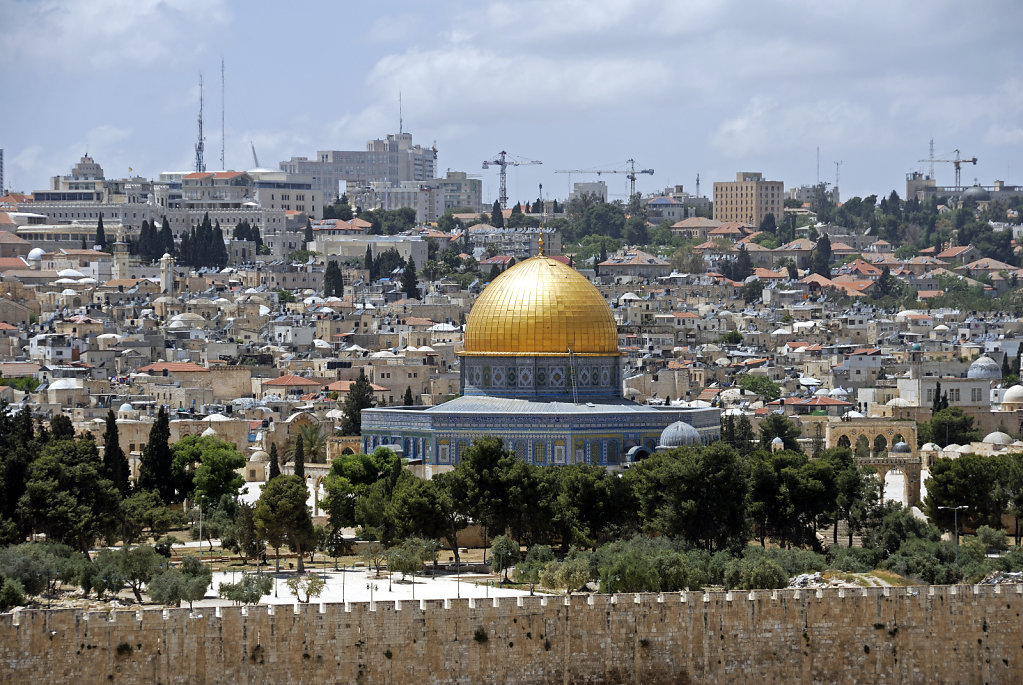 israel – jerusalem - der ölberg - der blick rüber auf west-j