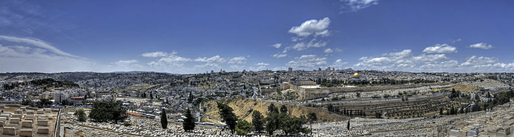 israel – jerusalem - blick vom ölberg auf jerusalem - teilpan