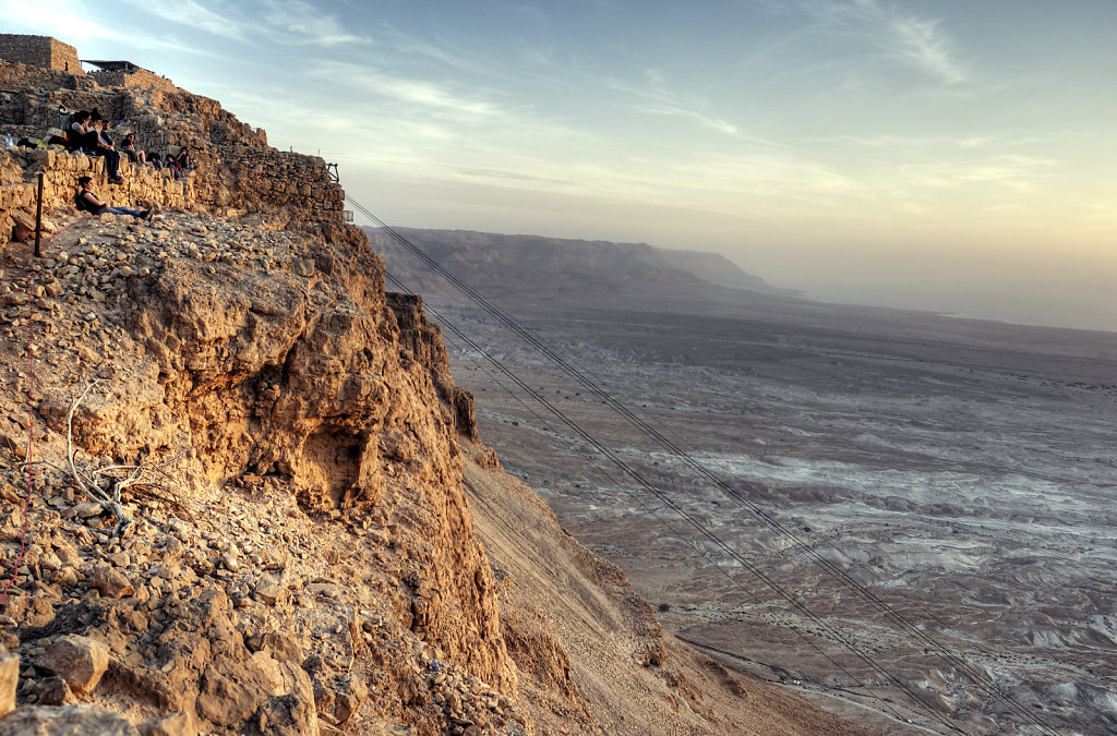 israel- totes meer - masada - morgensonne