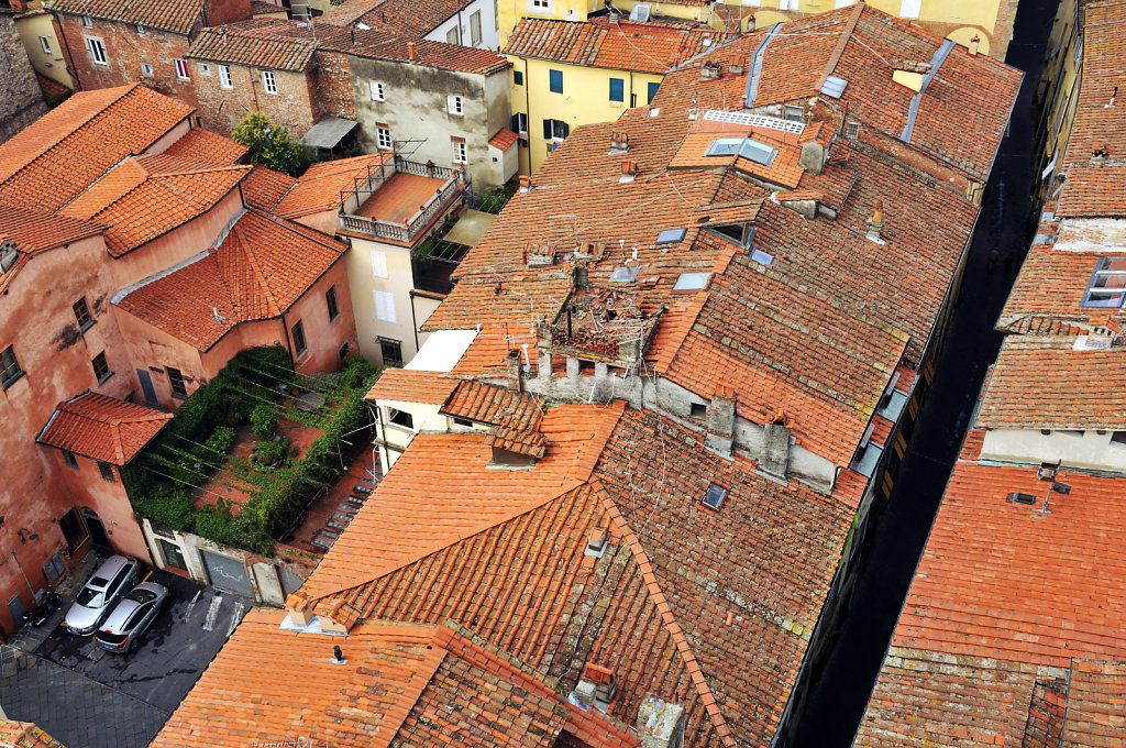 italien- lucca - blick von oben - grüne oase