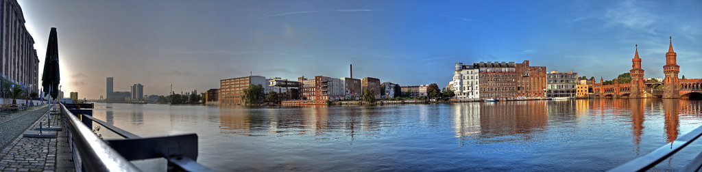 berlin kreuzberg - spreeufer teilpanorama