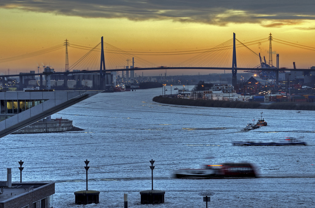 hamburg hafen - im winter teil 7 - köhlbrandbrücke