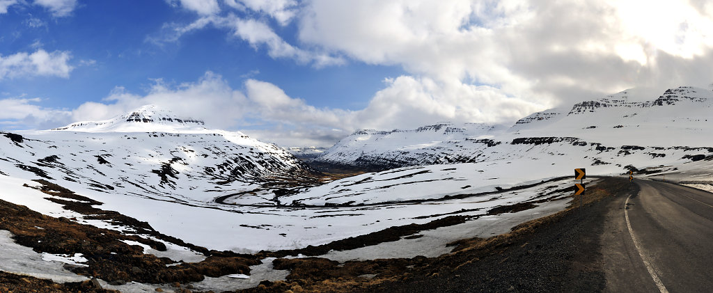 island – auf dem weg nach egilsstadir - teilpanorama