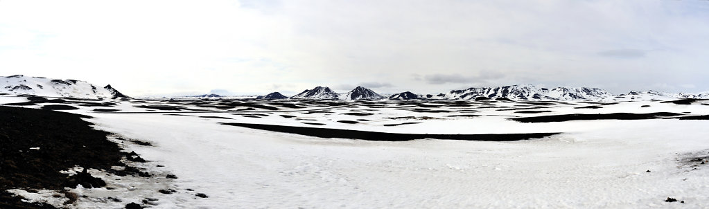 island – auf dem weg nach mývatn - teilpanorama